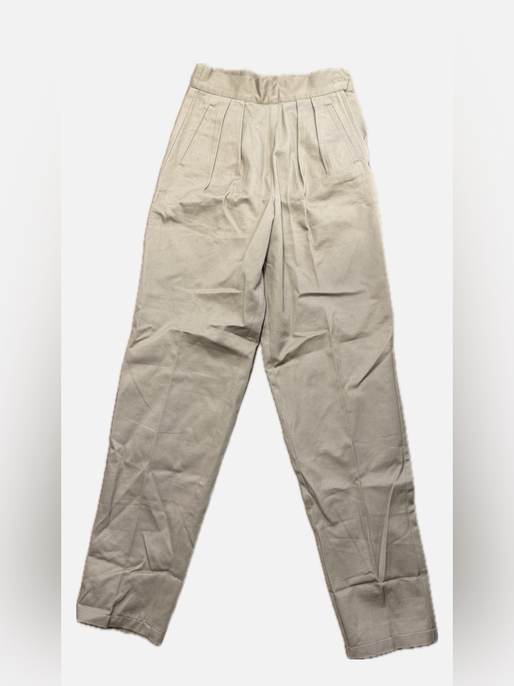 High-Rise Pleated Women's Trousers in Beige